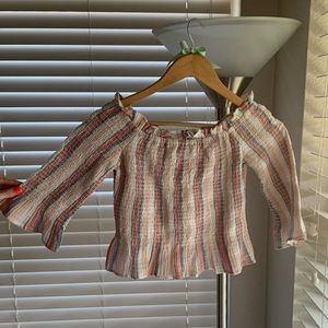 3/$30 American Eagle Ribbed Flare Sleeve Crop Top